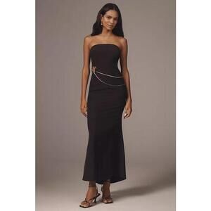 Mare Mare Strapless Hardware Bodycon Party Maxi Dress Size XL Black